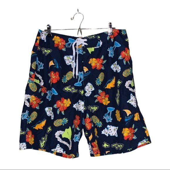 Other - Kanu surf board shorts swimming trunks Mens size 34 large hawaiin blue tropical